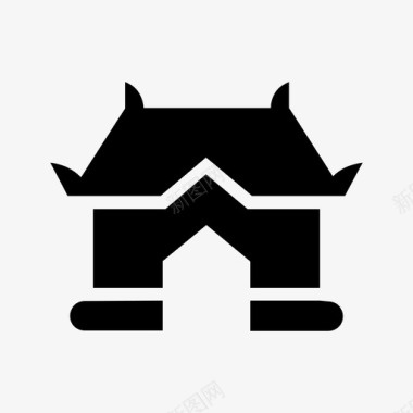 佛寺亚洲文化图标图标