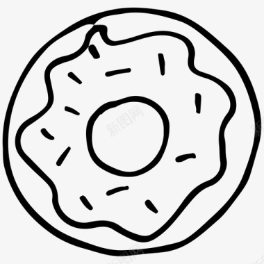 甜甜圈食品手绘图标图标