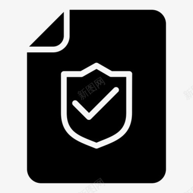 保护和控制黑色文件安全图标图标