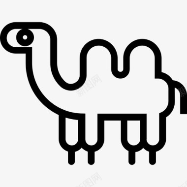 骆驼朝左动物可爱的动物图标图标