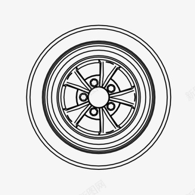 定制汽车车轮汽车轮胎定制图标图标