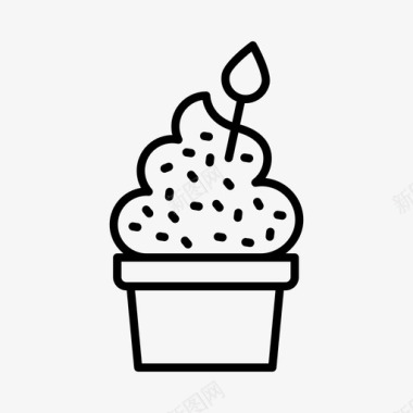 冰淇淋纸杯蛋糕甜点图标图标