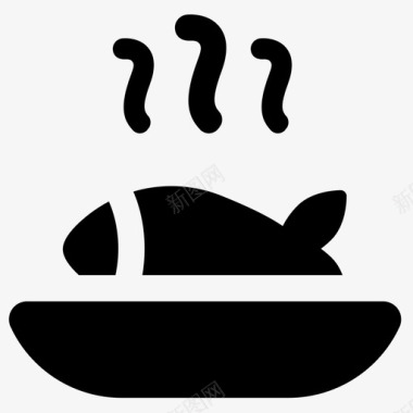 鱼盘食物晚餐图标图标