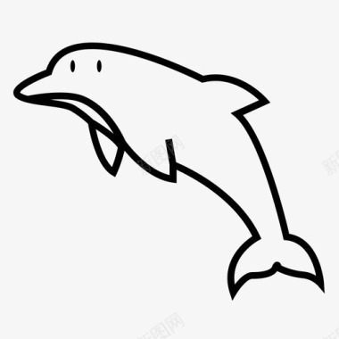 海豚海豚体水生哺乳动物宽吻海豚图标图标