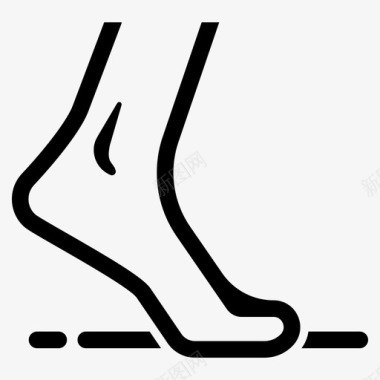 简约卡通脚步赤脚脚跟图标图标
