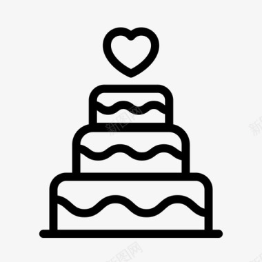 婚礼蛋糕心婚礼幸福图标图标