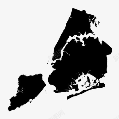 纽约边界城市图标图标