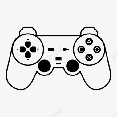 微电脑控制playstation控制器游戏图标图标