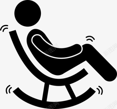 家具饰品摇椅人坐椅图标图标