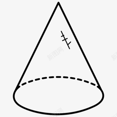 圆锥体圆锥体形状数学涂鸦图标图标