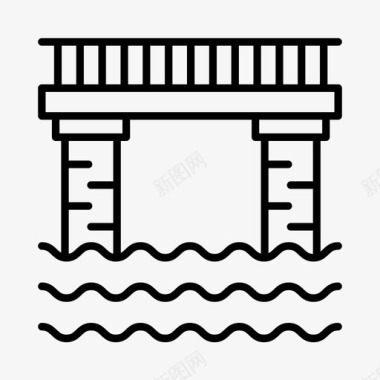 矢量公路桥梁公路旅行观光图标图标