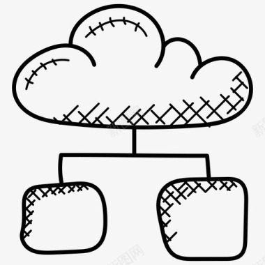 涂鸦背景特效云存储备份技术云计算图标图标