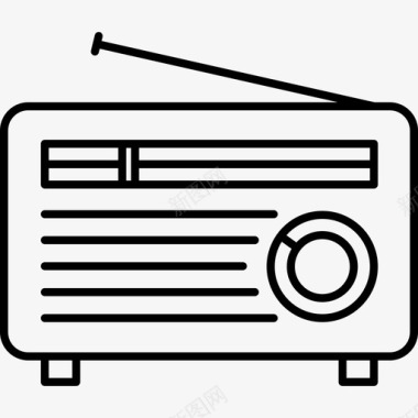 带短天线的老式收音机技术音乐图标图标