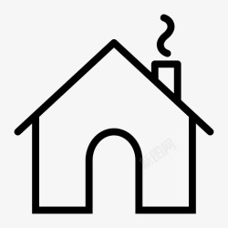 烟炊的房子家里的烟烟囱房子图标高清图片