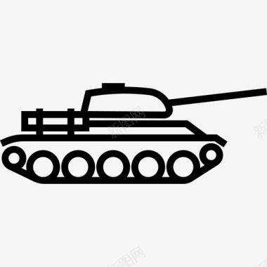 坦克军事基地直线型图标图标