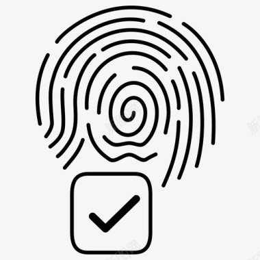 指纹接入指纹认证指纹识别图标图标