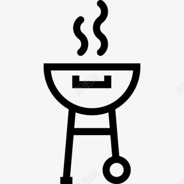 烟熏烧烤春季烧烤线性烧烤图标图标