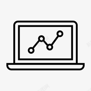 线条黄分析图表笔记本电脑图标图标