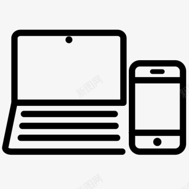 笔记本电脑和手机苹果设备图标图标