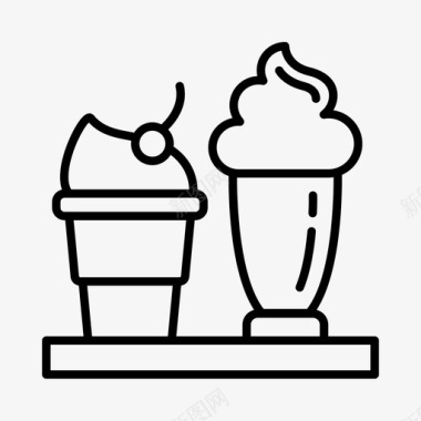 曼哈顿冰淇淋餐厅食品图标图标