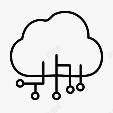 云数据海报网络基础设施云检索数据图标图标