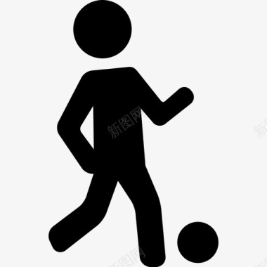有球有运动有动作的足球运动员图标图标