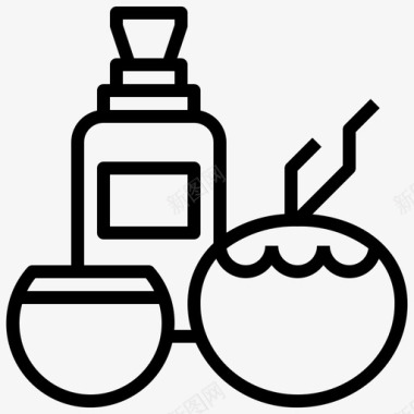 美容SPA椰子油美容按摩图标图标