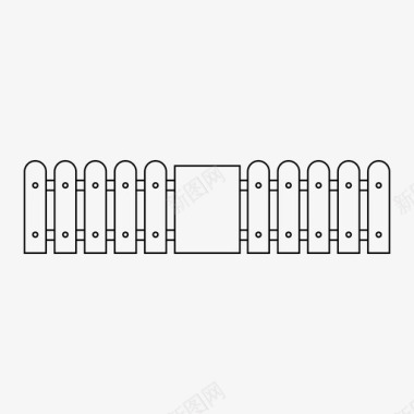 细笔尖栅栏农场尖桩图标图标