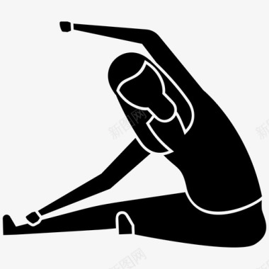 立体人物插图瑜伽姿势体操放松图标图标