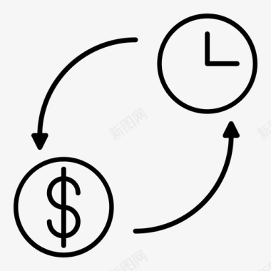 金钱时间时钟周期图标图标