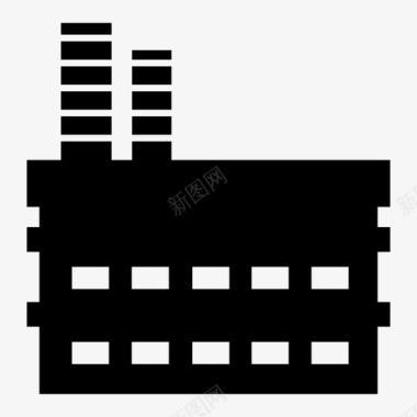 制造业冬季工厂建筑物工业图标图标