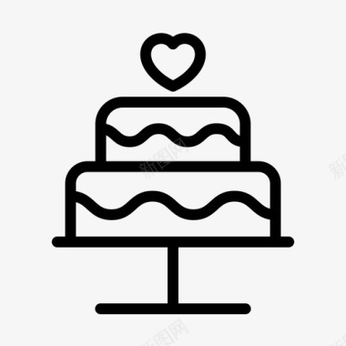 婚礼蛋糕婚礼幸福图标图标