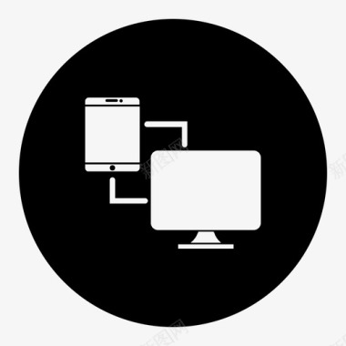质感黑数据传输自适应接口图标图标