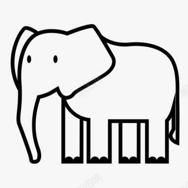 动物大象体亚洲象小象图标图标