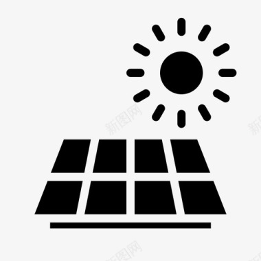 太阳能板太阳能板地球生态图标图标