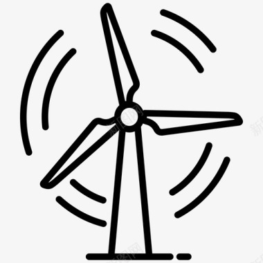 风力涡轮机玩具弹簧收集图标图标