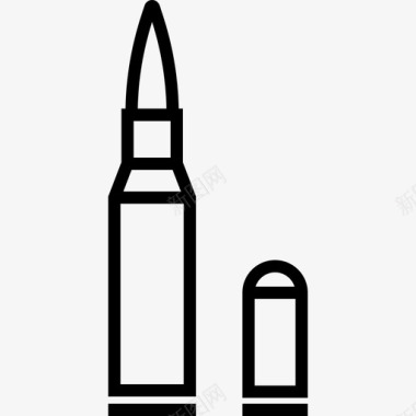 两颗子弹军事基地直线型图标图标