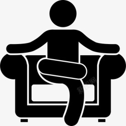 坐在鞋子里的人坐在沙发上的男人椅子沙发图标高清图片