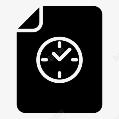 时钟黑色文件时间图标图标