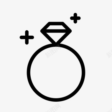 结婚戒指钻石婚礼幸福图标图标