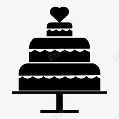 婚礼蛋糕甜点甜心图标图标