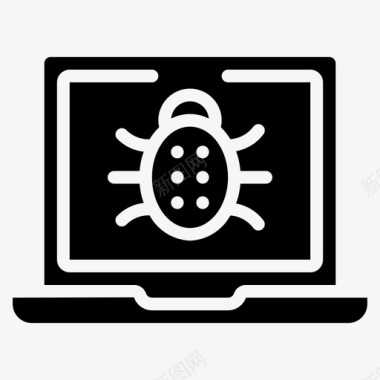 软件安全笔记本电脑恶意软件数据安全图标图标
