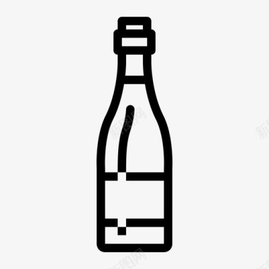 白葡萄酒酒瓶饮料里波提纲图标图标
