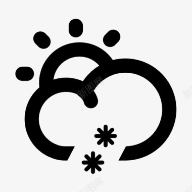 线性图标删除315天气_阵雪图标