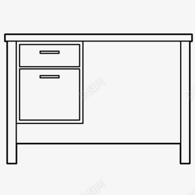 一个桌子书桌柜台家具图标图标