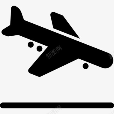 飞机降落运输机场航站楼图标图标