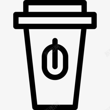 外卖咖啡咖啡和早餐直系图标图标