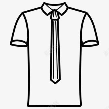 马球领带衬衫图标图标