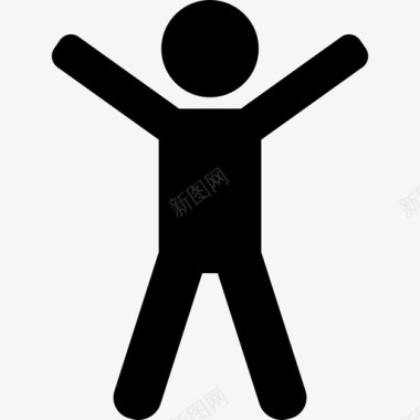 举起手臂跳跃的人人动作图标图标