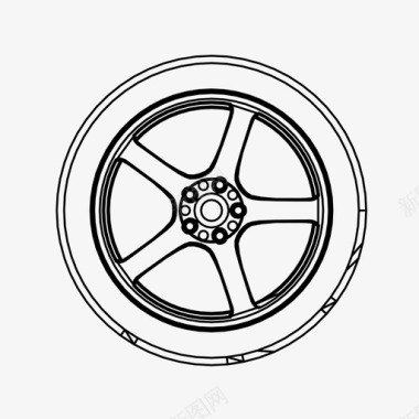 墨色轮胎车轮汽车轮胎定制图标图标